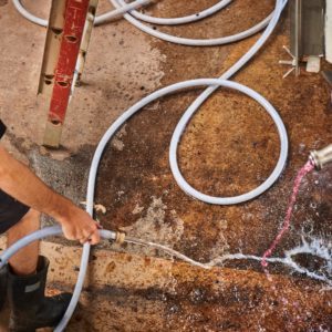 Cleaning up after winemaking